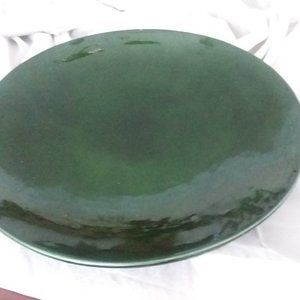 Crate & Barrel Decorative hunter green round bowl